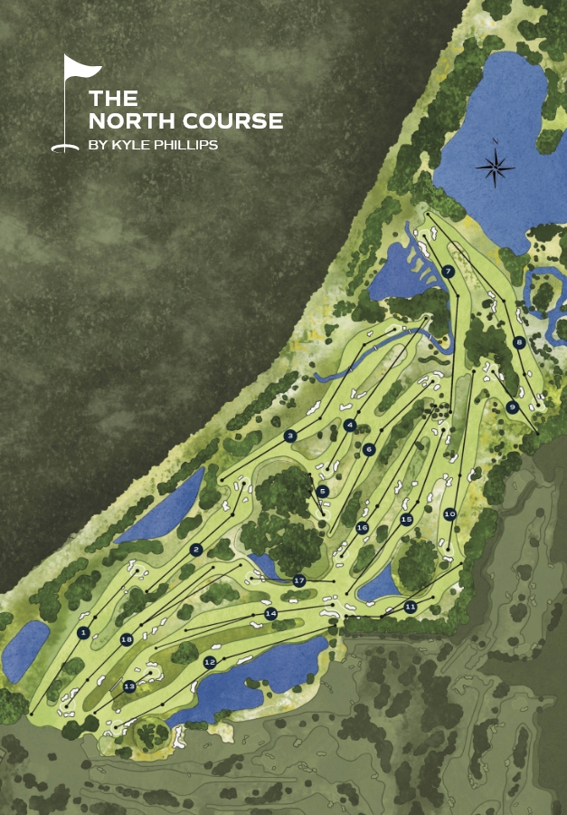 Apogee Club North Course routing map by Kyle Phillips