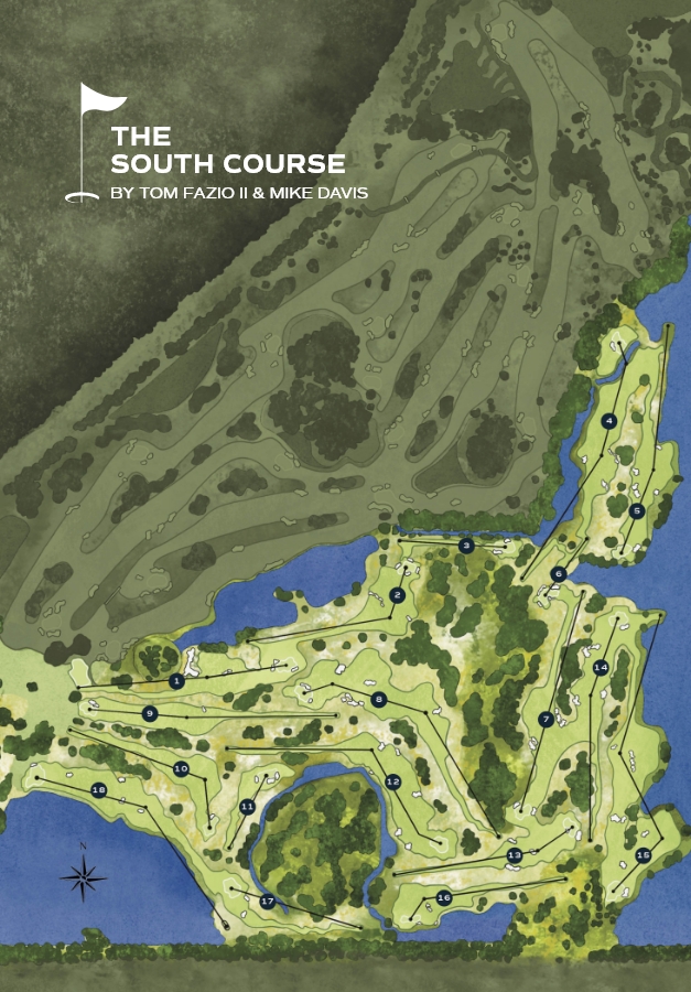 Apogee Club South Course routing map by Tom Fazio II and Mike Davis