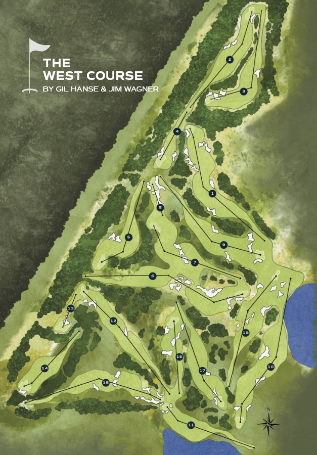 Apogee Club West Course routing map by Gil Hanse and Jim Wagner